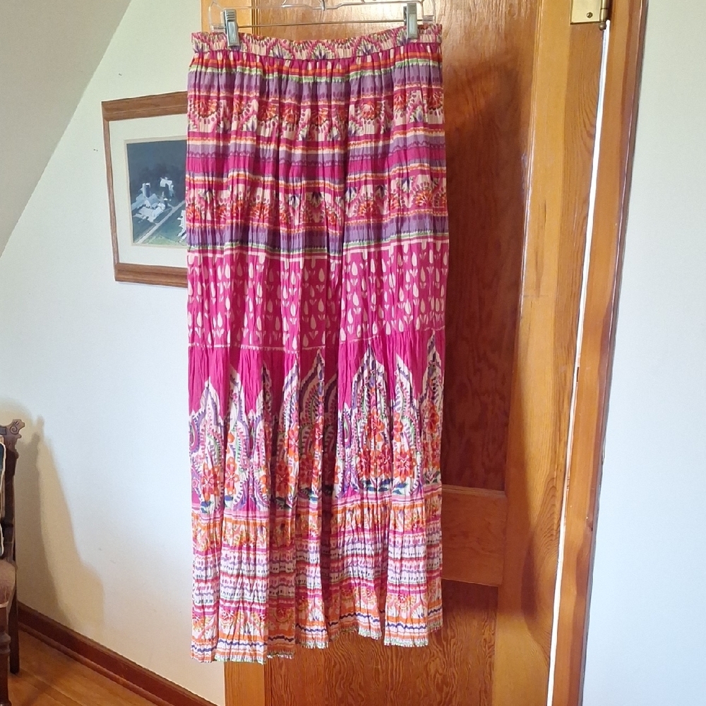 Soft Surroundings Pink Tiered Maxi Skirt for Casual Wear